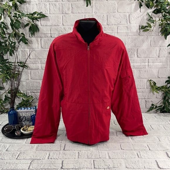 Men’s Dickies Red Zip Up Lined Jacket (2X) DB21